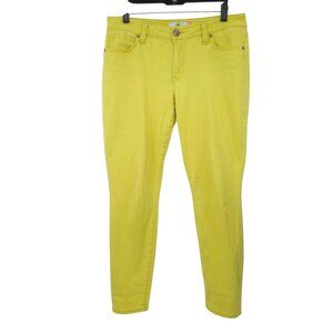 Cabi Curvy Skinny Jeans Womens Size 10 Stretch Ankle Denim Mid Rise Yellow